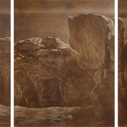 Tony Windberg, Bridge, 2024, engraved earth pigments on board, 51 x 40.5cm (5 panels)