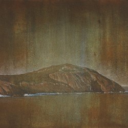 Tony Windberg, Drift II (Bald Head), 2024, pencil and iron oxides on board, 23 x 30.5cm