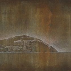 Tony Windberg, Drift III (Bald Head), 2024, pencil and iron oxides on board, 23 x 30.5cm