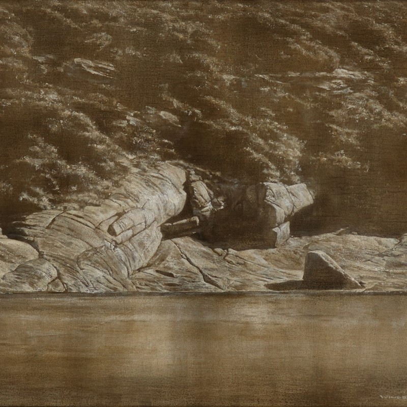 Tony Windberg, Adrift IV (Torndirrup), 2024, mixed media, 40.5 x 51cm