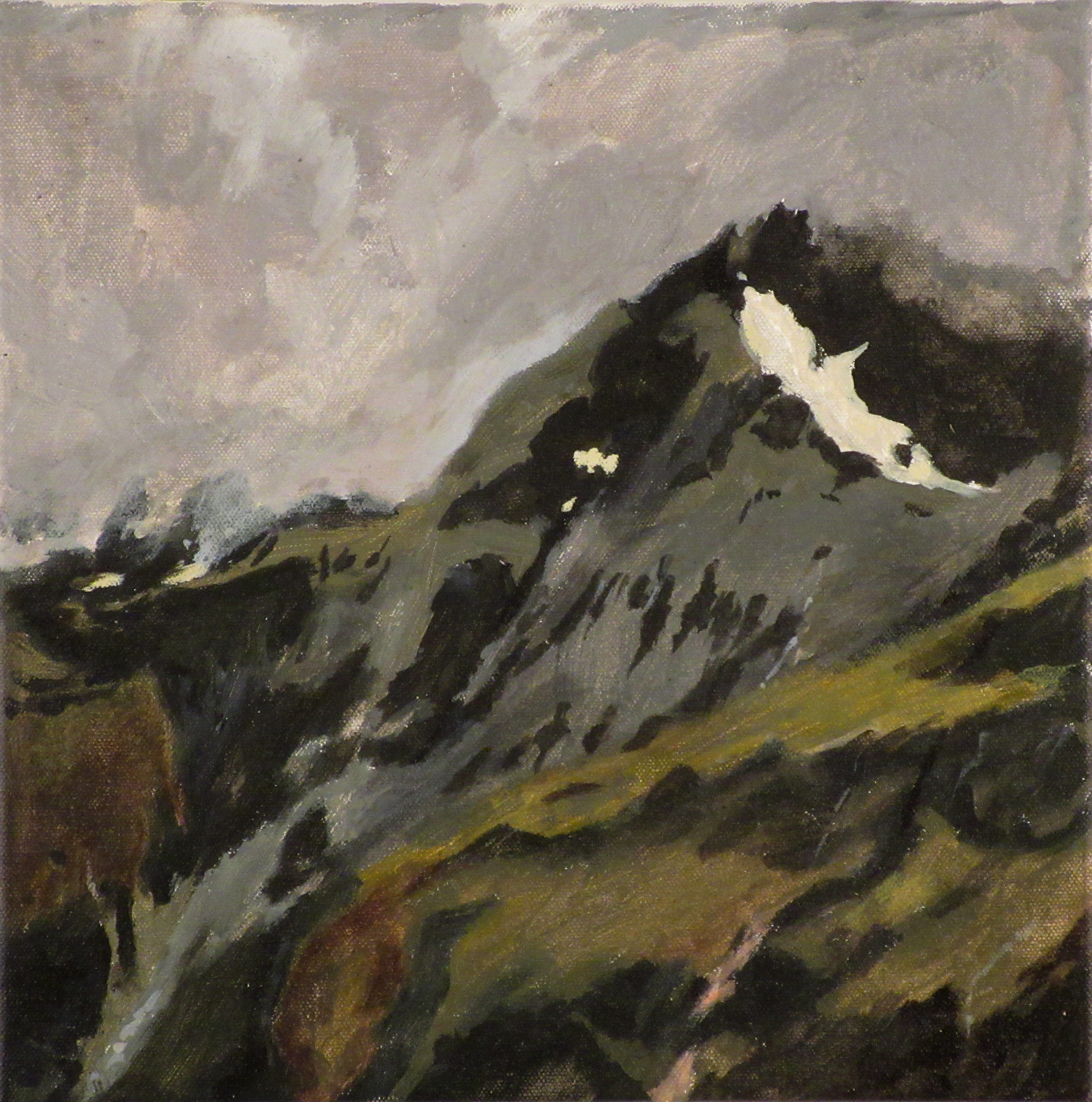 Kevin Robertson, Dart River Camp NZ, 2018, acrylic on canvas, 30.5 x 30.5cm