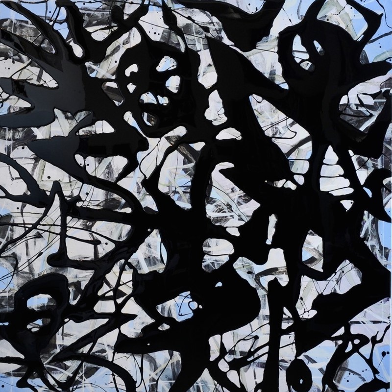 Ritual, 2017, acrylic and epoxy on canvas, 150 x 150cm