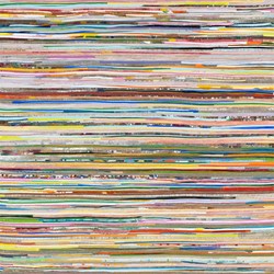 Eveline Kotai, Horizontal Shift 3, 2016, acrylic and nylon thread on canvas, 91 x 91cm