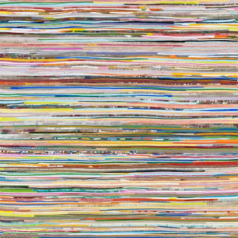 Horizontal Shift 3, 2016, acrylic and nylon thread on canvas, 91 x 91cm