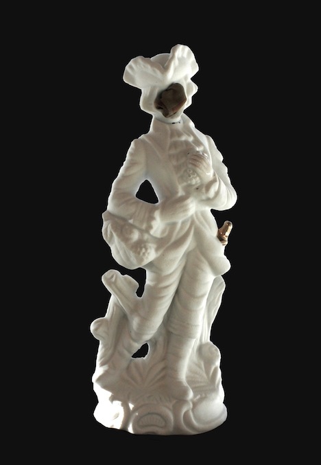 Olga Cironis, Beyond the Ruin, 2016, porcelain ornament, fabric, 30 x 10 x 10cm