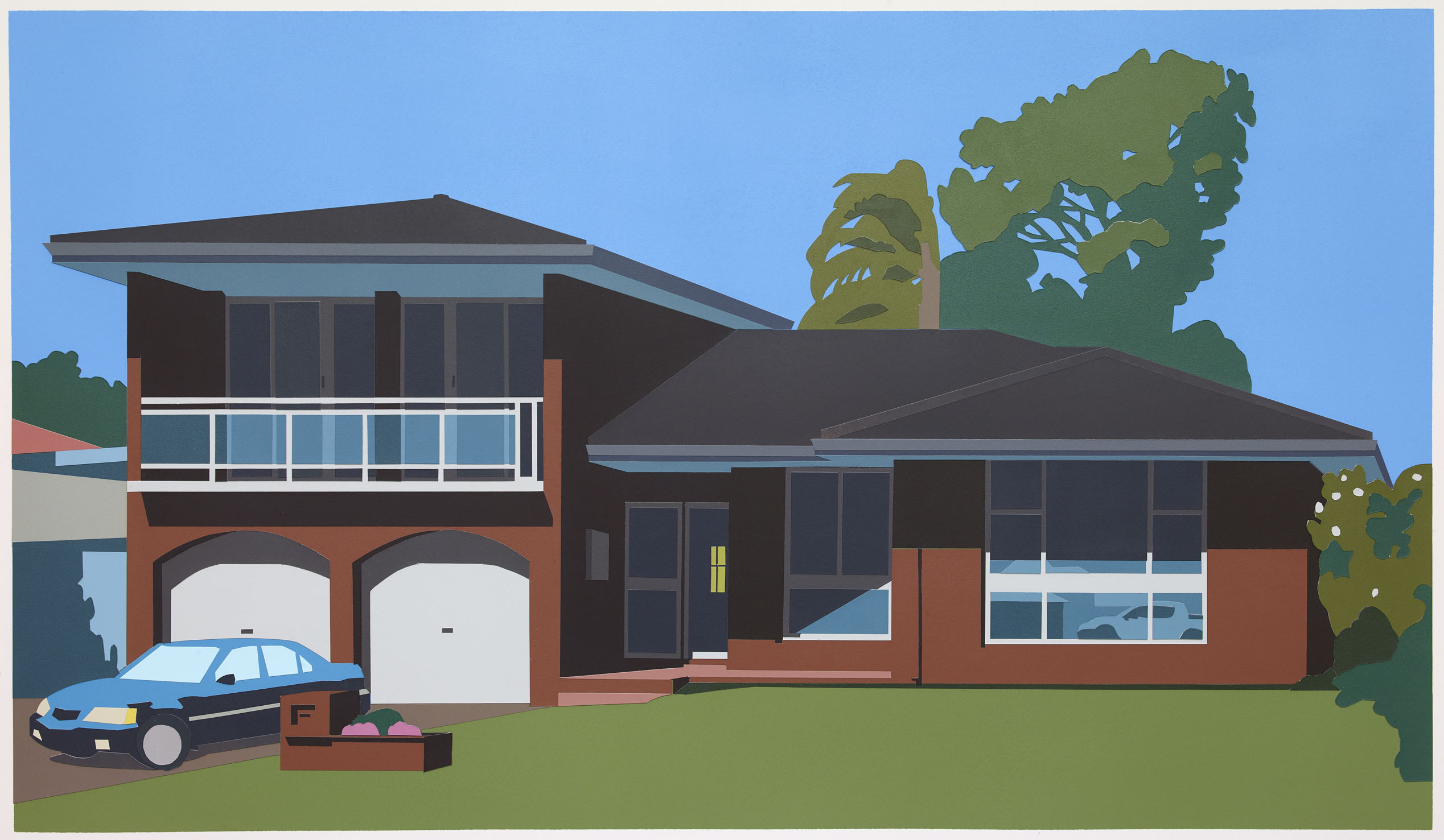 Joanna Lamb, House 032017, 2017, acrylic on paper, 45 x 78cm