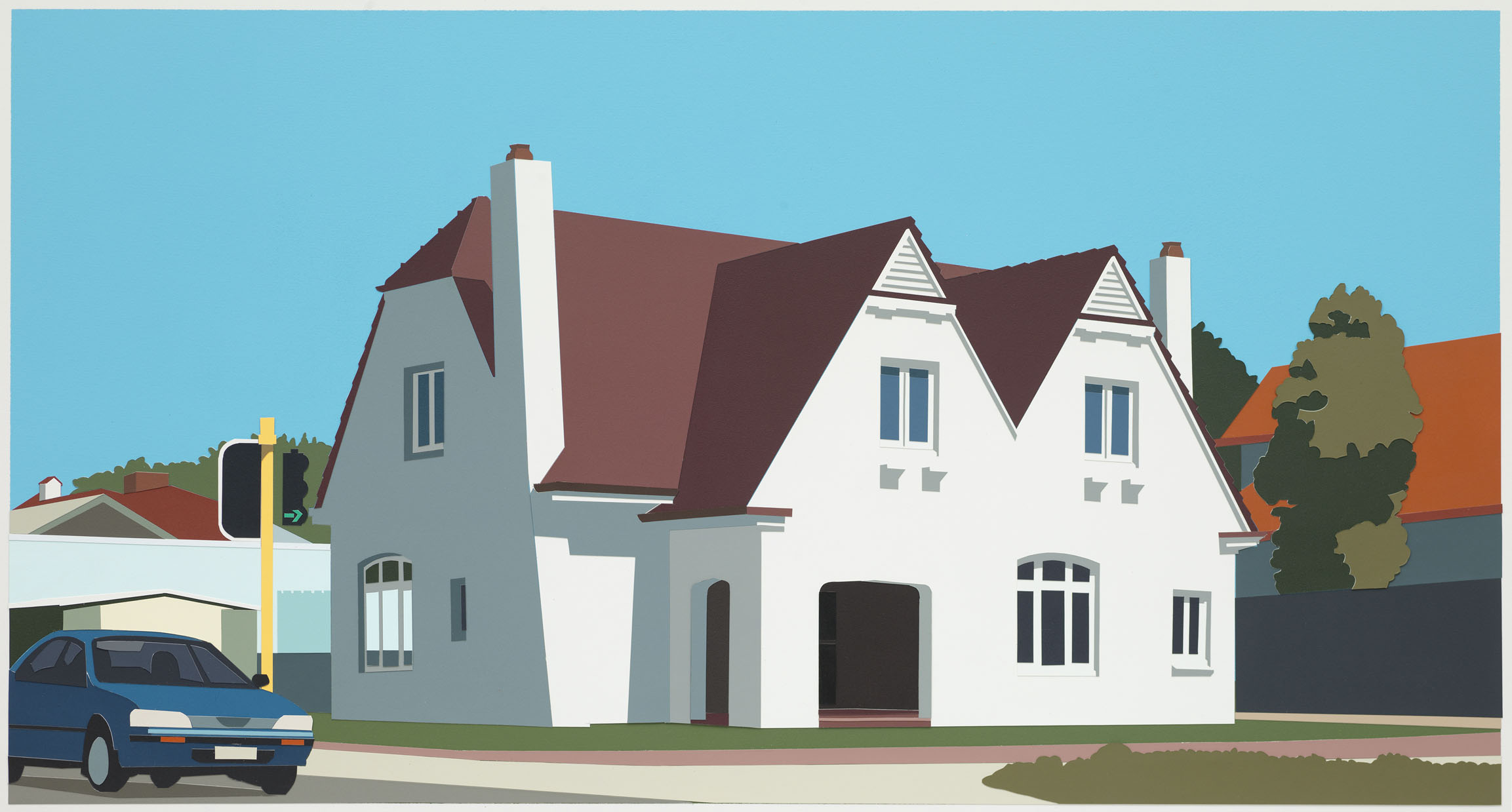 Joanna Lamb, House 022017, 2017, acrylic on paper, 46 x 85cm