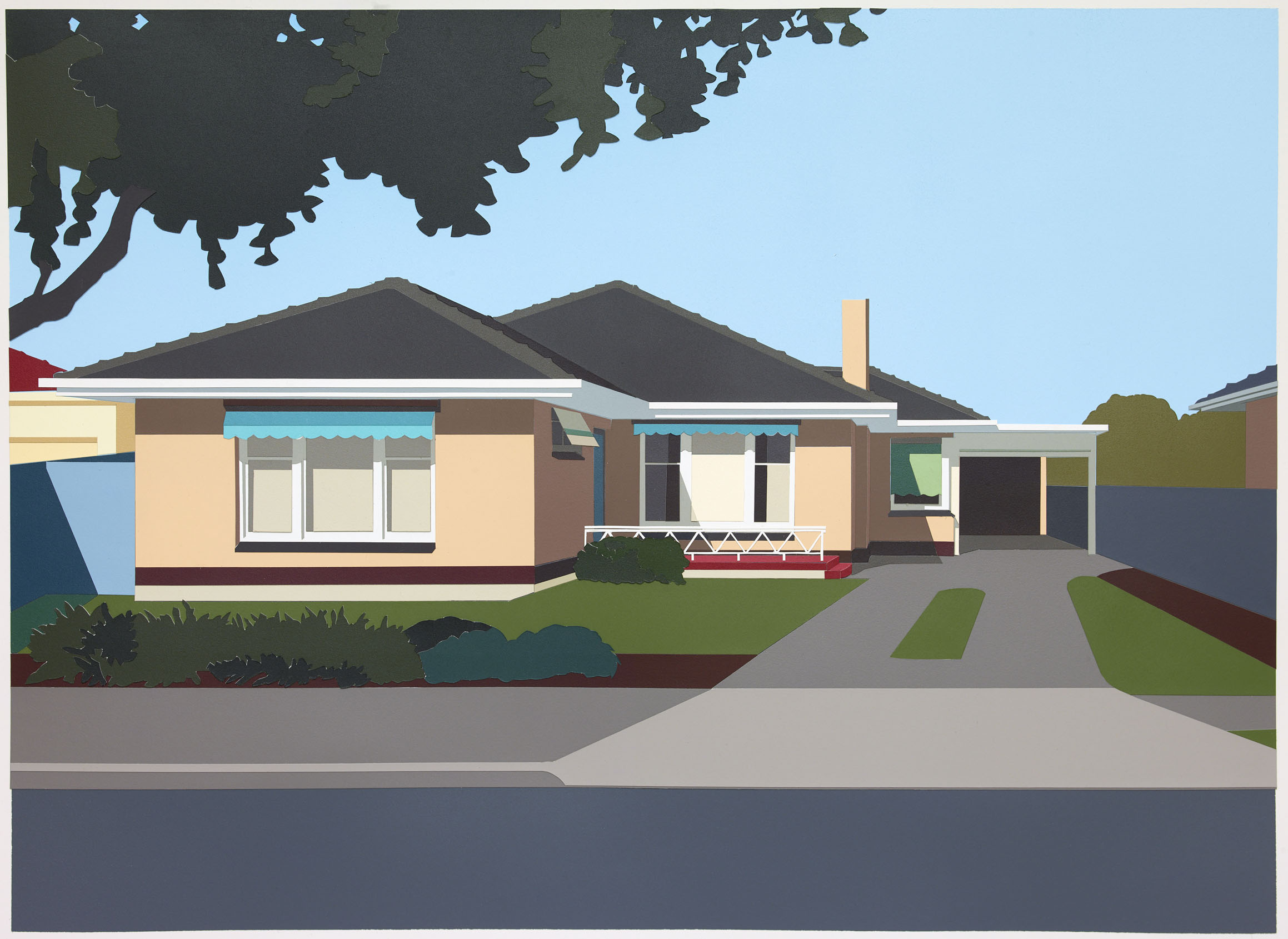 Joanna Lamb, House 052017 (collage), 2017, acrylic on paper, 47 x 65cm