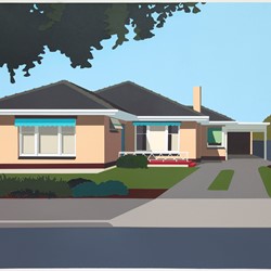 Joanna Lamb, House 052017 (collage), 2017, acrylic on paper, 47 x 65cm