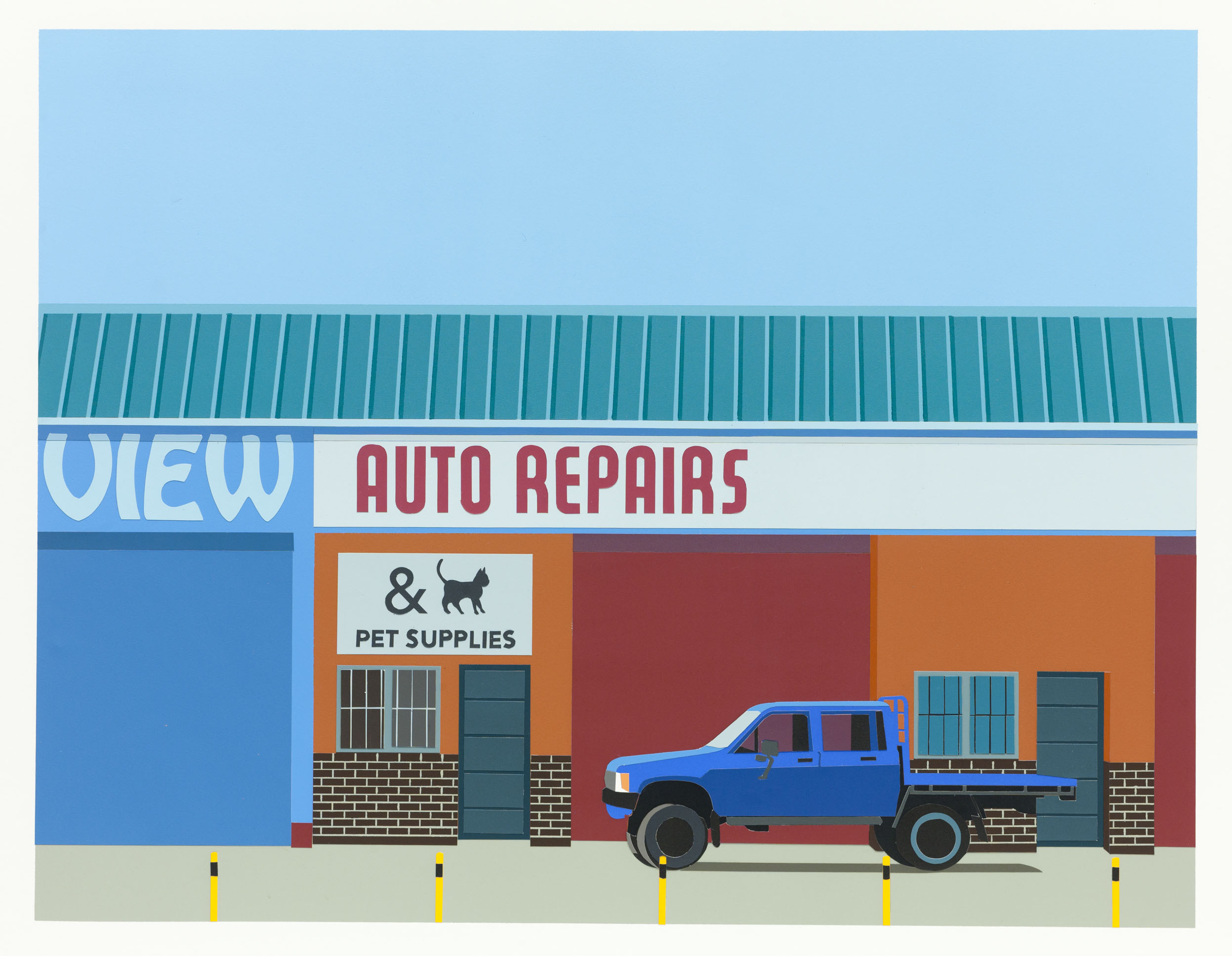 Joanna Lamb, Industrial Landscape 022016, 2016, acrylic on paper, 59 x 77cm