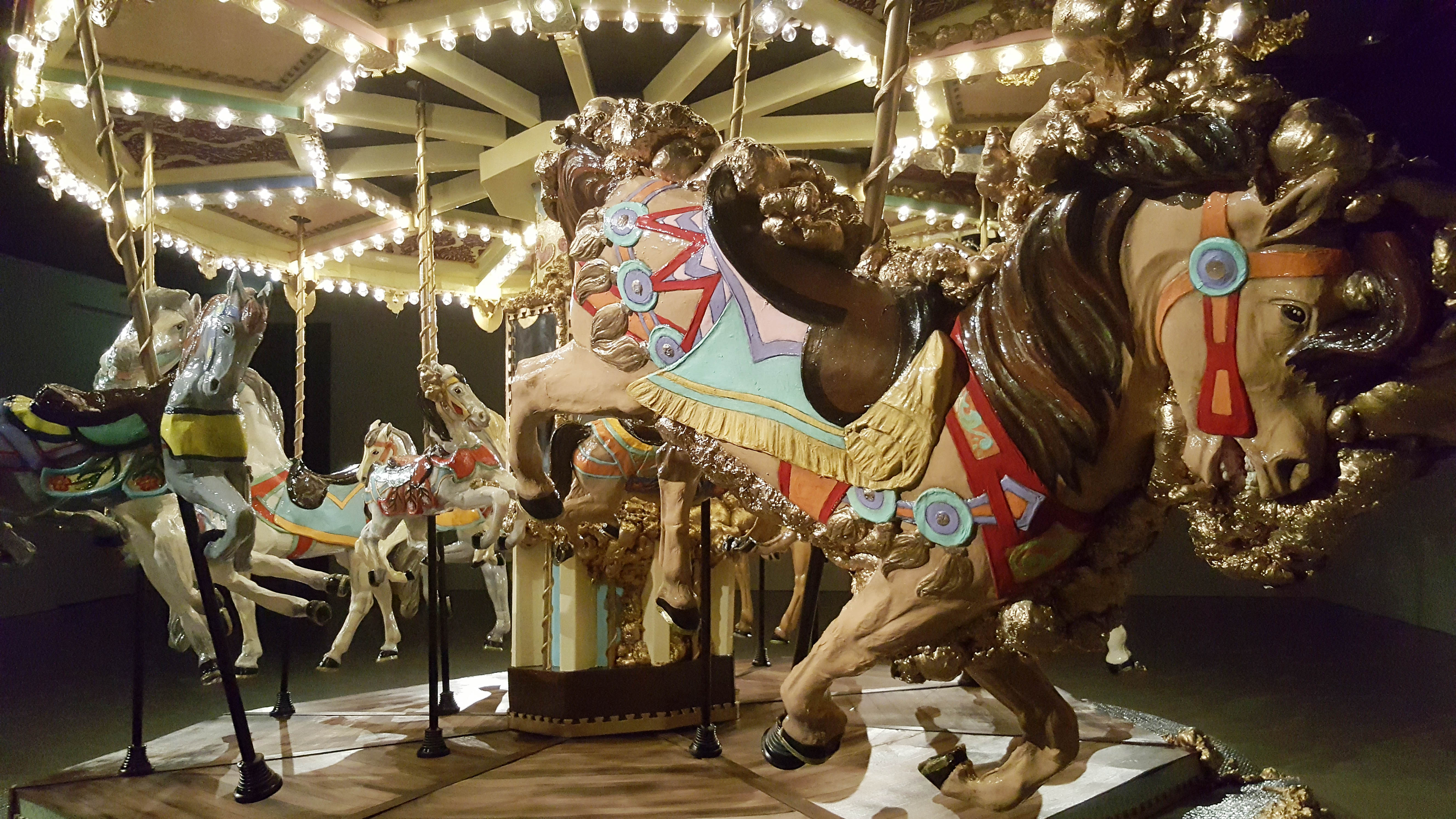 Paul Caporn, Roundabout, 2017, cardboard, tissue paper, binder medium, acrylic paint, digital print, wallpaper, plastic and urethane, 700 x 700 x 400cm (2)