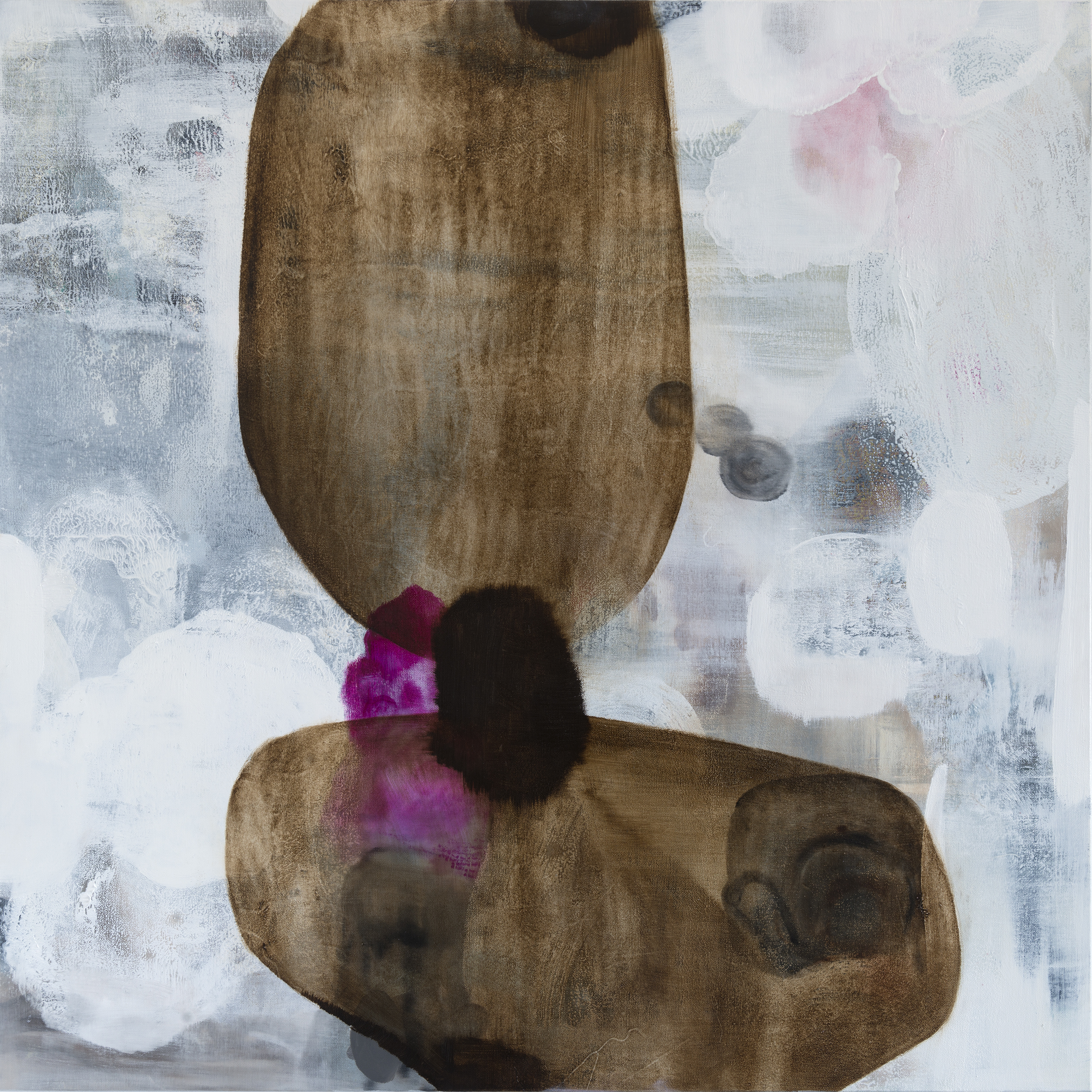 Jo Darbyshire, Cairn 3, 2018, oil on canvas, 100 x 100cm