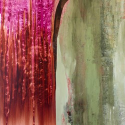 Jo Darbyshire, The Glorious Decline – Magenta, 2018, oil on canvas, 121 x 140cm