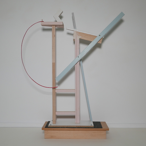 Theo Koning, Carnac Construction, 2016, paint on wood and metal, plastic and rubber, 129 x 140 x 25cm