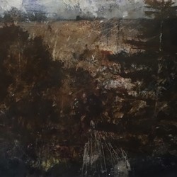 Merrick Belyea, Remnant Urban Landscape Beeliar, 2017, oil on board, 61 x 91cm