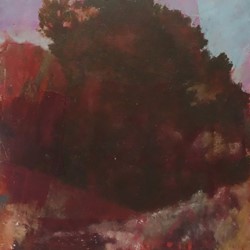 Merrick Belyea, Bellarine Landscape #1, 2015, oil on board, 40 x 40cm