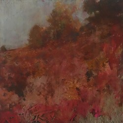 Merrick Belyea, Bellarine Landscape #3, 2015, oil on board, 40 x 40cm