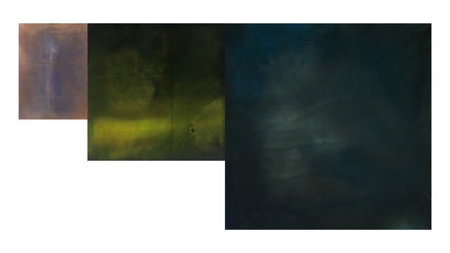 Penny Coss, Foundation Slippage on Porous Fields, 2018, acrylic on canvas,150 x 320cm