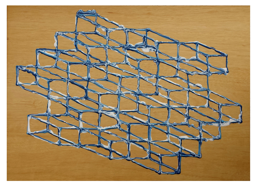 Alex Spremberg, Liquid Geometry 10, enamel on plywood, 61 x 85cm
