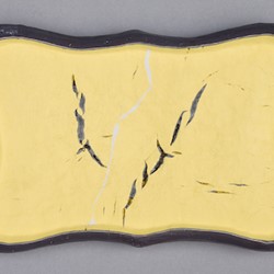 Andre Lipscombe, Hollow Ignot (Yellow), 2018, acrylic paint and wood, 14.5 x 21.5 x 4cm