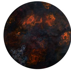 Angela Stewart, Sapience 6, 2017, acrylic and oil on board, 75cm diameter