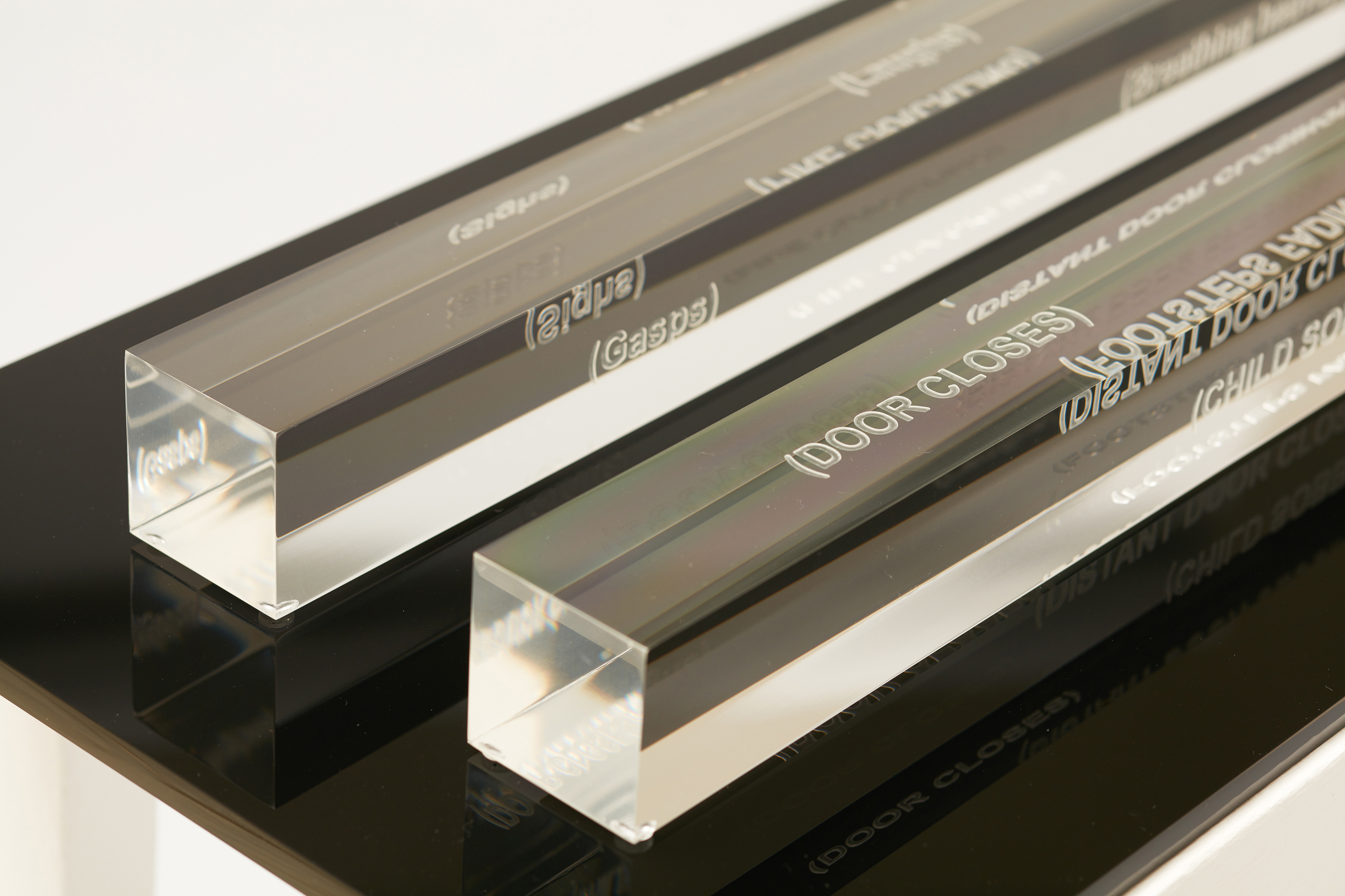 Jurek Wybraniec, Clear Black 3, 2016, laser etched acrylic, wood, polymer paint, 100 x 60 x 50cm.jpg