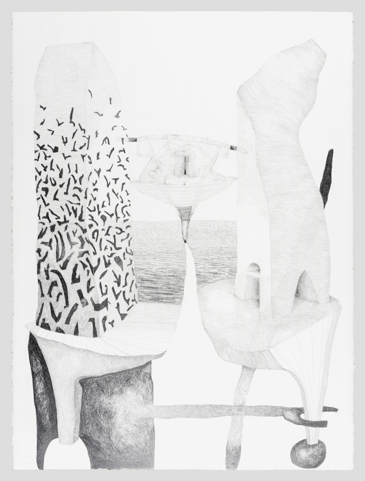 Jim Howe, Karnyuditz, pencil on paper, 75 x 56cm