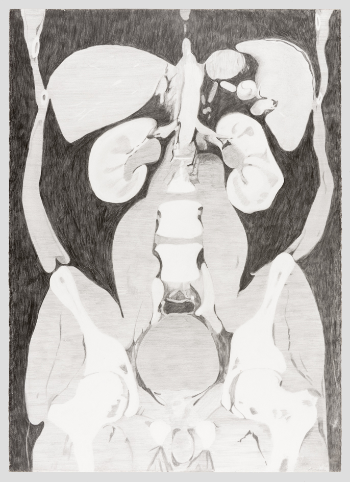 Trevor Richards, Video Still - Self, pencil on paper, 70 x 56cm