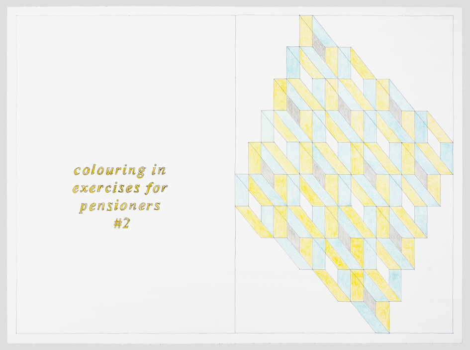 Alex Spremberg, Colouring in Exercises for Pensioners 2, coloured pencil on paper, 56 x 75cm