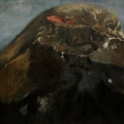 Kevin Robertson, Meteorite Landscape II, 2017, oil on canvas, 121 x 300cm (1)