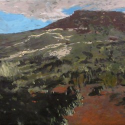 Kevin Robertson, Mt Jimberlana Norseman, oil on canvas, 121 x 300cm