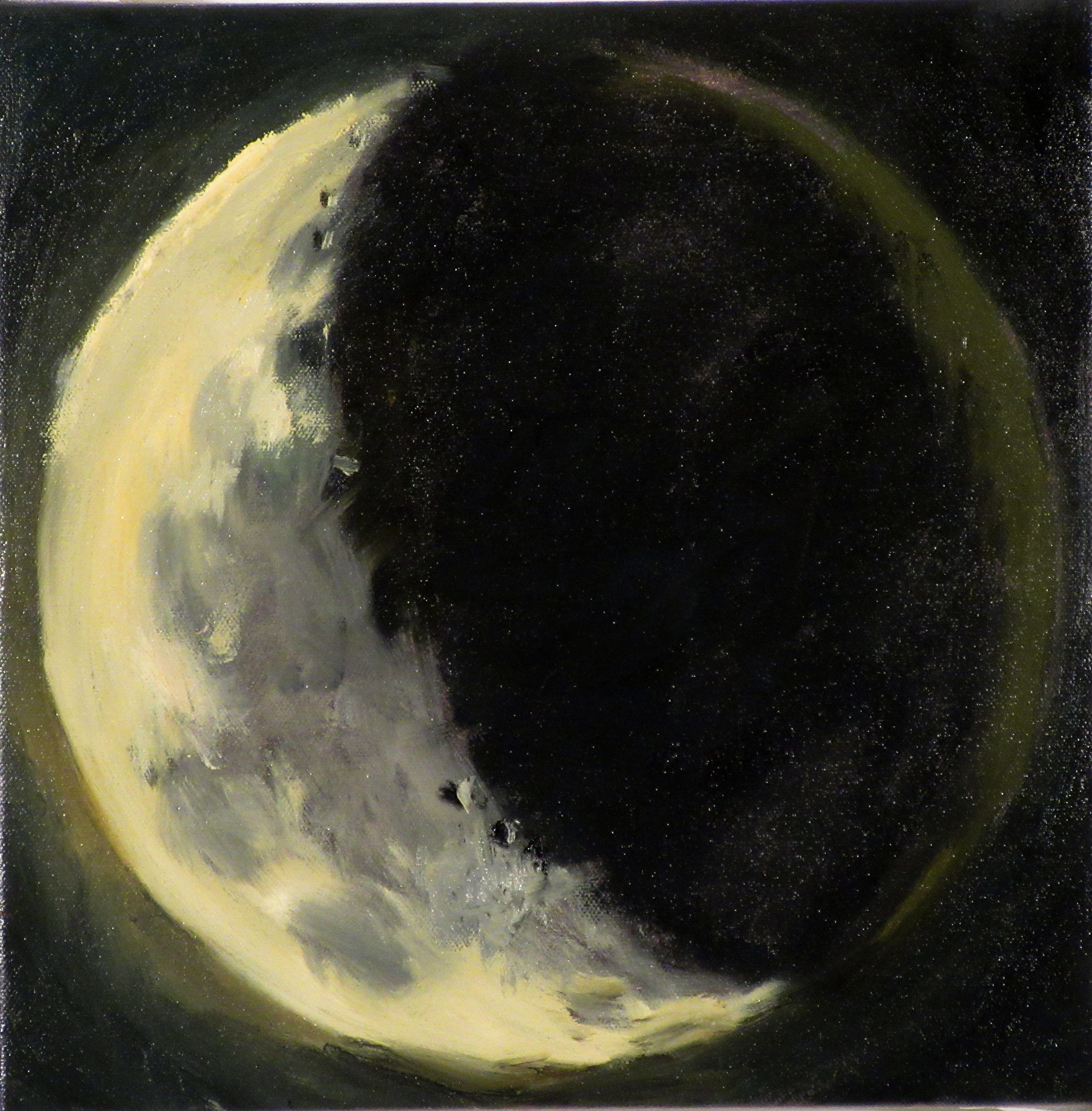 Kevin Robertson, Setting Moon, 2018, oil on canavs, 30.5 x30.5cm