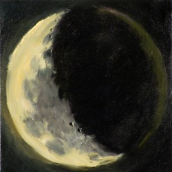 Kevin Robertson, Setting Moon, 2018, oil on canavs, 30.5 x30.5cm