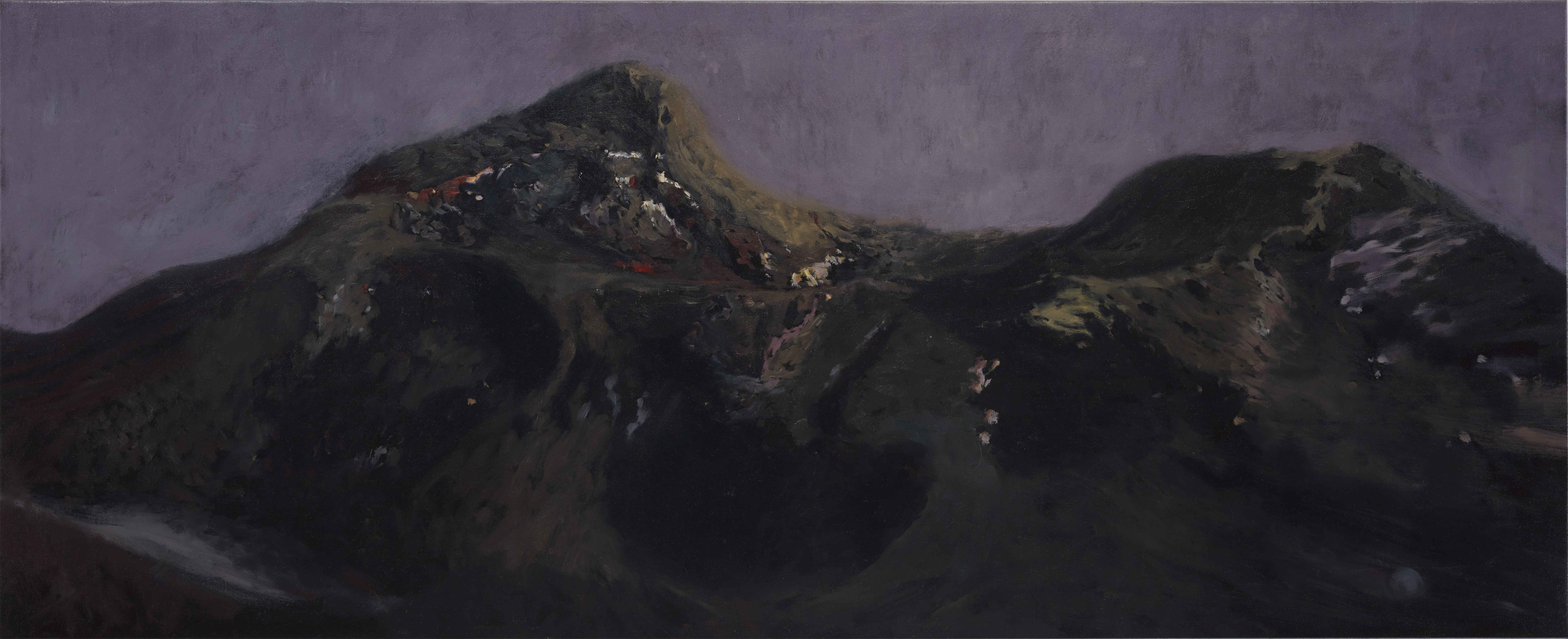 Kevin Robertson, Black Meteorite Terrain, 2017, oil on canvas, 121 x 300cm