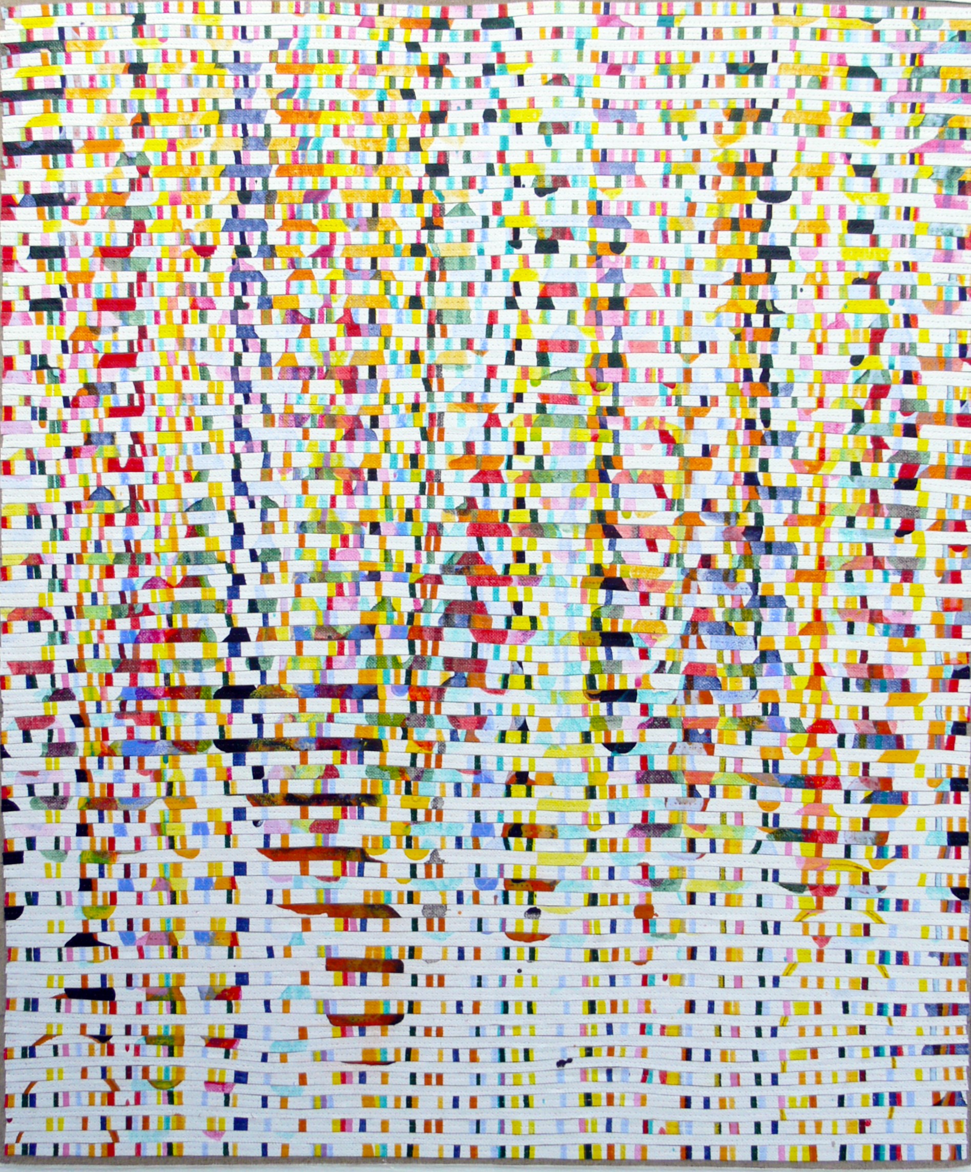 Eveline Kotai, Contrapuntal 2, acrylic and nylon thread on linen,101 x 91cm