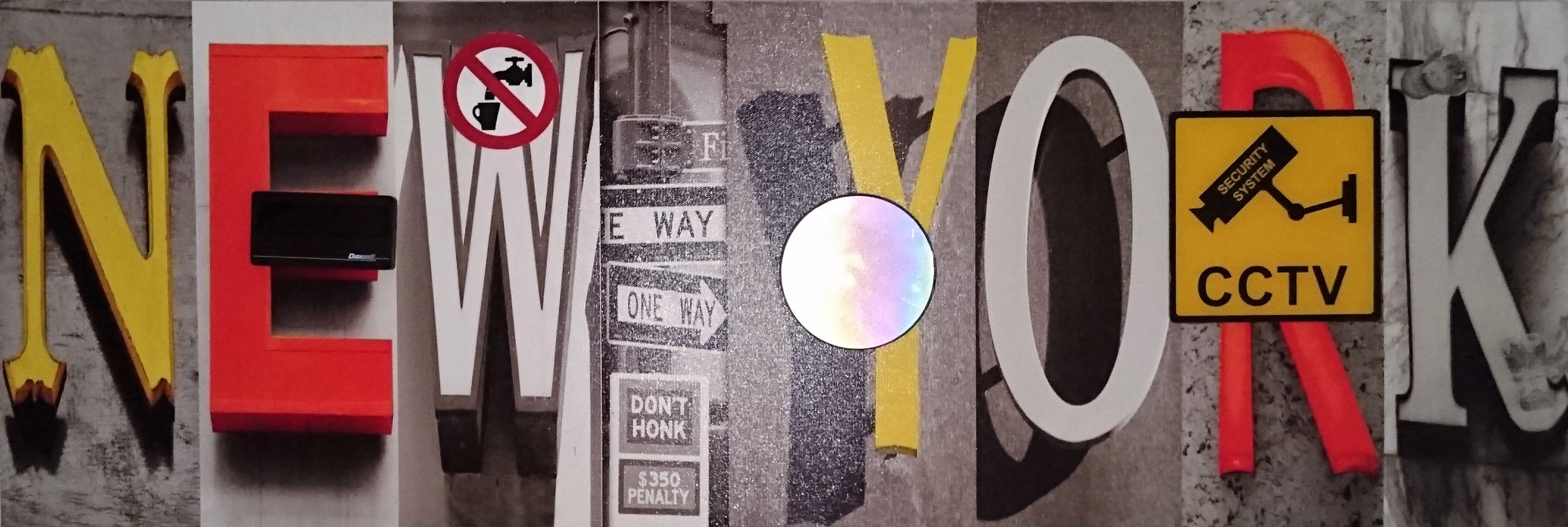 Miriam Stannage, New York security from Security series, 2014, mixed media, 30.3 x 90.5cm.jpg