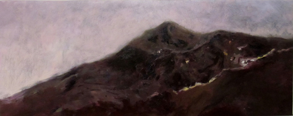 Kevin Robertson Meterorite Landscape 2017, oil on canvas, 60 x 150cm