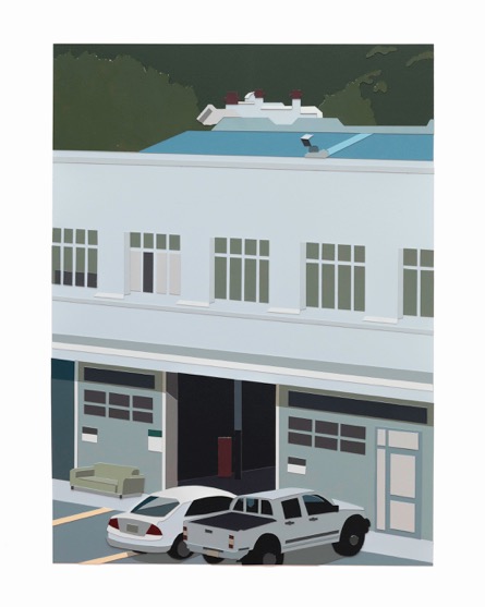 Joanna Lamb, Factory, 2018. acrylic on paper, 44 x 32cm