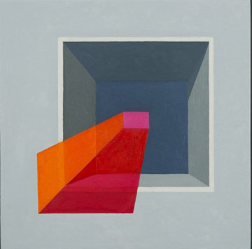 Caspar Fairhall, Double Space, 2017, oil on marine ply, 29.5 x 29.5cm