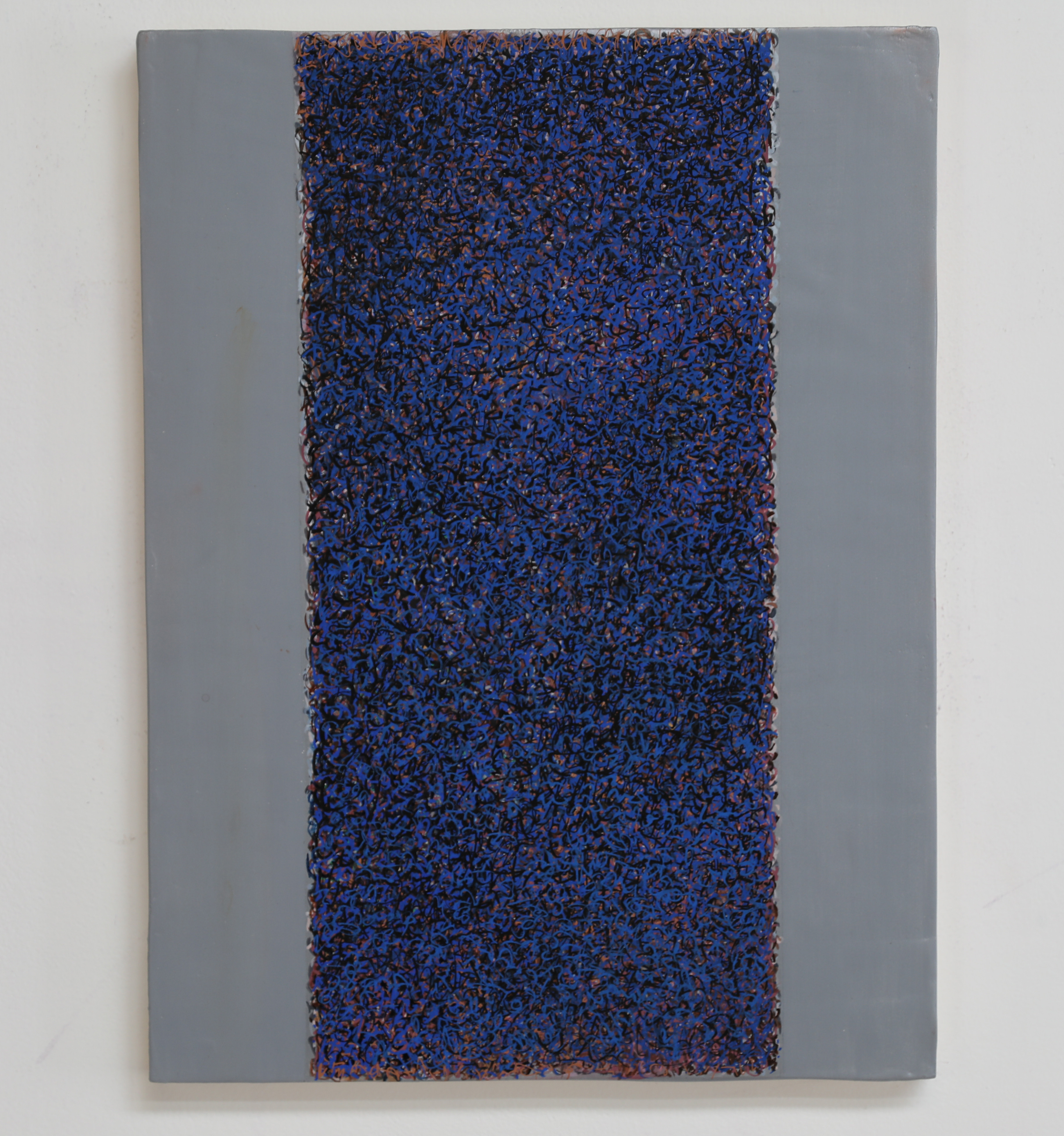 Michele Theunissen, glimpsed #1 (dark blue), 2016, artists inks, acrylic, posca pens on canvas, 40 x 30cm