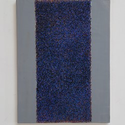 Michele Theunissen, glimpsed #1 (dark blue), 2016, artists inks, acrylic, posca pens on canvas, 40 x 30cm