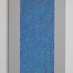 Michele Theunissen, glimpsed #2 (blue), 2016, artists inks, acrylic, posca pens on canvas, 40 x 30cm