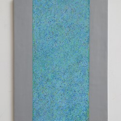 Michele Theunissen, glimpsed #4 (turquoise), 2016, artists inks, acrylic, posca pens on canvas, 40 x 30cm