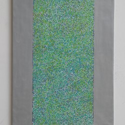 Michele Theunissen, glimpsed #6 (green), 2016, artists inks, acrylic, posca pens on canvas, 40 x 30cm