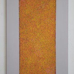 Michele Theunissen, glimpsed #7 (orange), 2016, artists inks, acrylic, posca pens on canvas, 40 x 30cm
