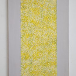 Michele Theunissen, glimpsed #9 (yellow), 2016, artists inks, acrylic, posca pens on canvas, 40 x 30cm