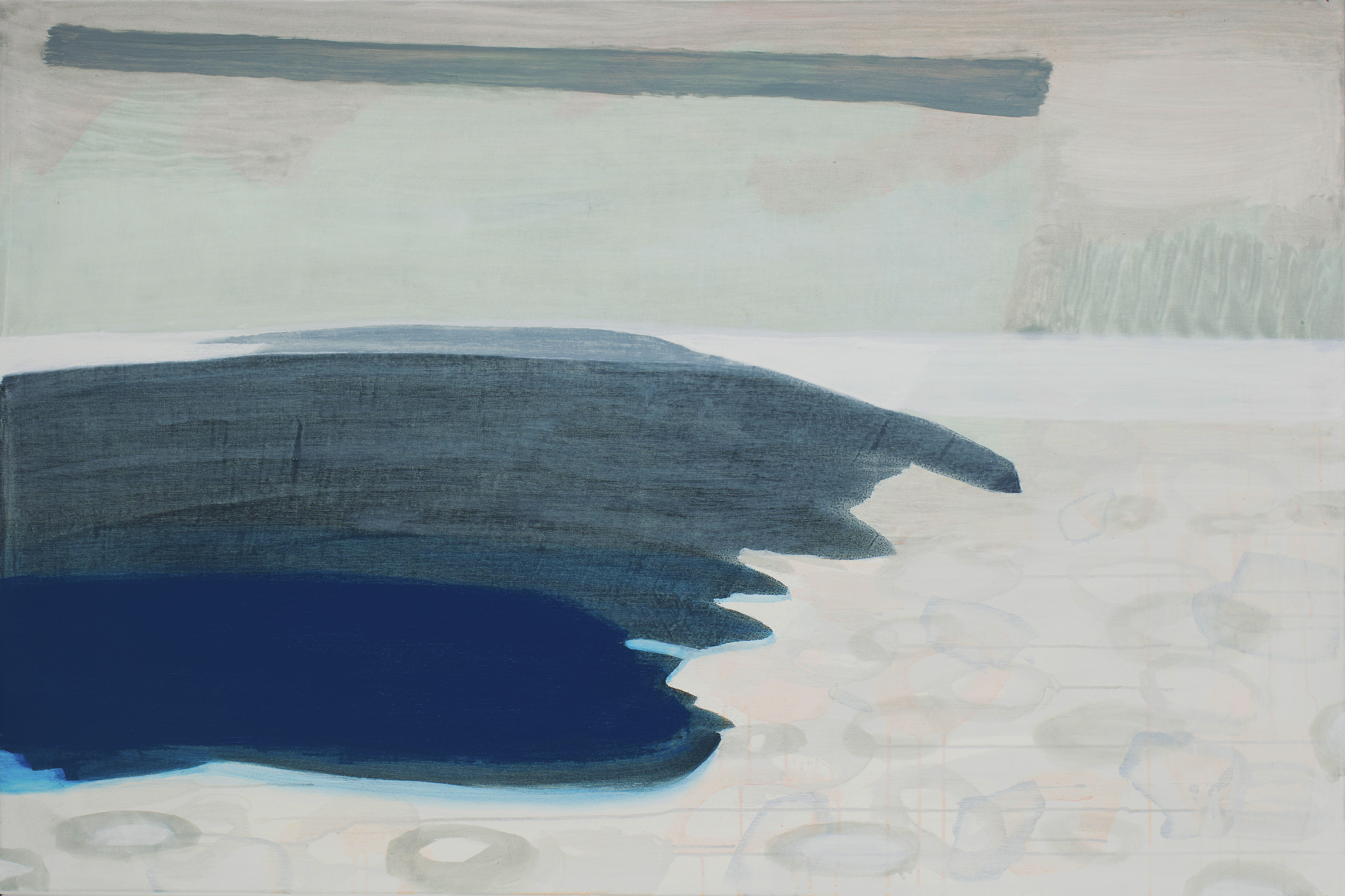 Penny Bovell, Black Water II, 2016, acrylic on canvas, 120 x 154cm