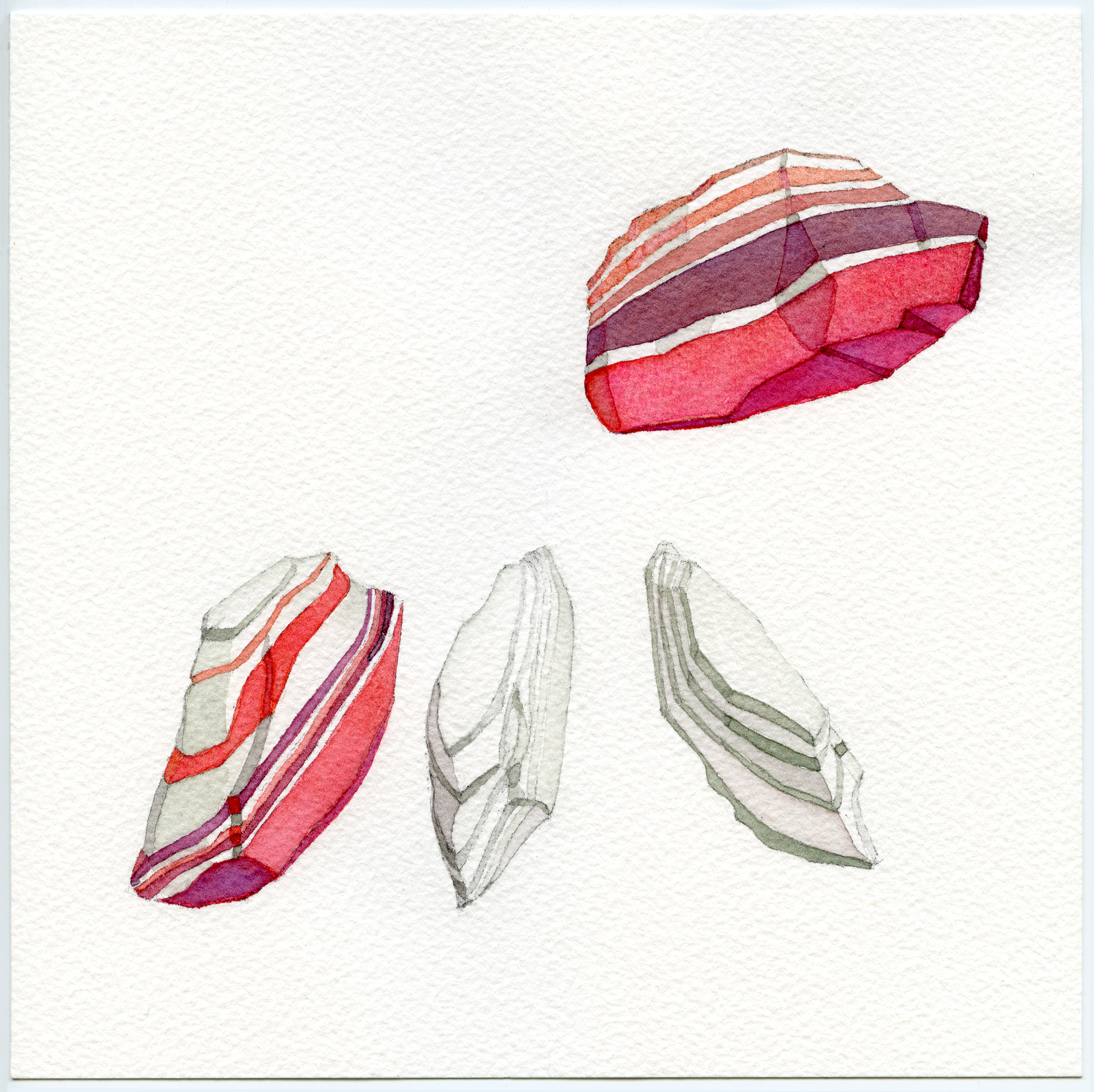 Caspar Fairhall, Below is Above, 2015, watercolour on Arches paper,  21 x 21cm