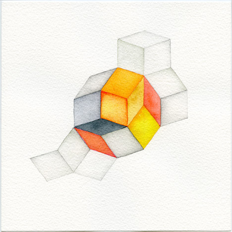 Caspar Fairhall, Fragment, 2015, watercolour on Arches paper, 21 x 21cm
