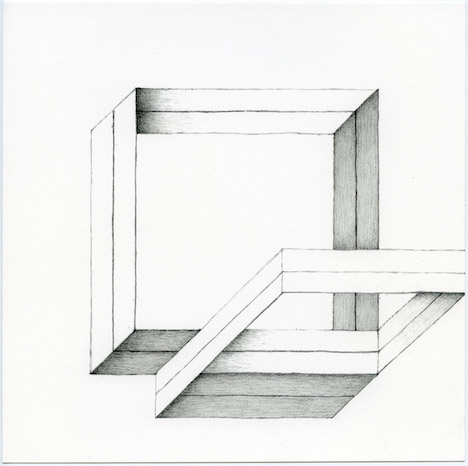 Caspar Fairhall, Square Braid, 2015, graphite and ink pencil on Arches paper, 21 x 21cm